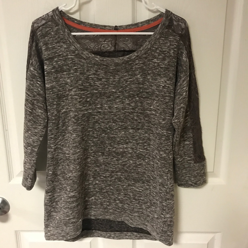 Heather brown 3/4 sweater